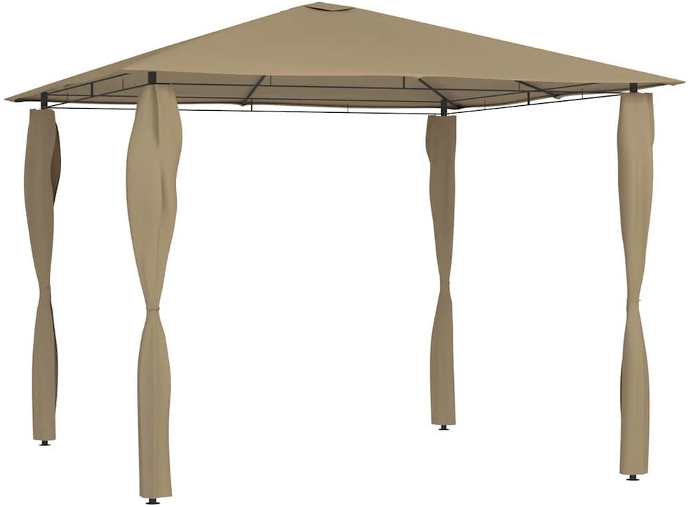 Pavėsinė su stulpų uždangalais, taupe, 3x3x2,6m, 160g/m²