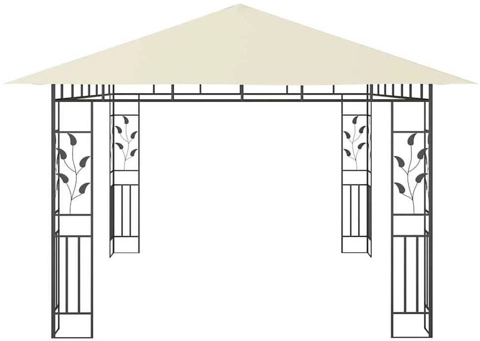 Pavėsinė su tinkleliu nuo uodų, kreminė, 4x3x2,73m, 180g/m²