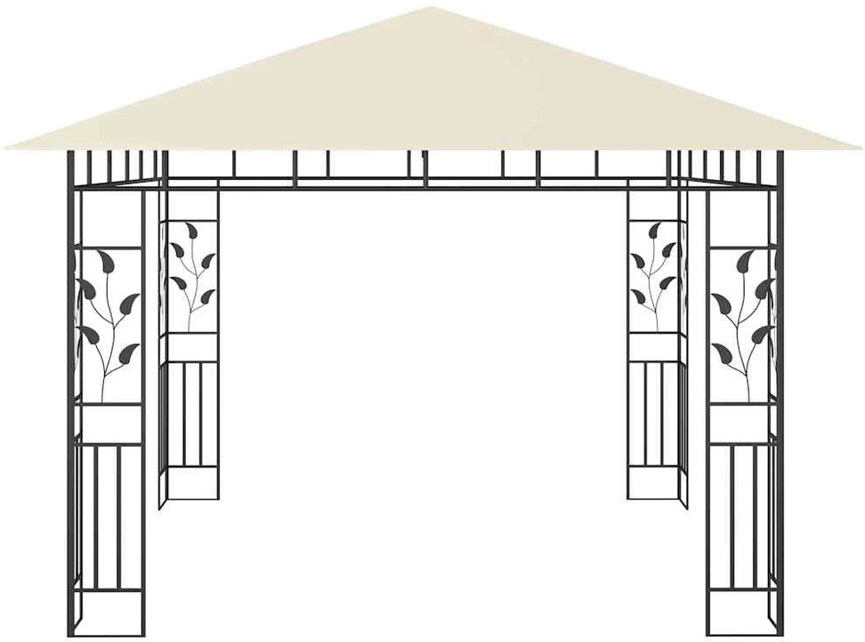Pavėsinė su tinkleliu nuo uodų, kreminė, 3x3x2,73m, 180g/m²