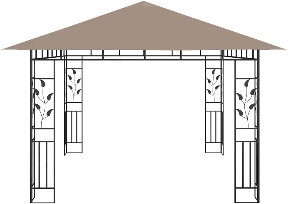 Pavėsinė su tinkleliu nuo uodų, taupe spalvos, 4x3x2,73m