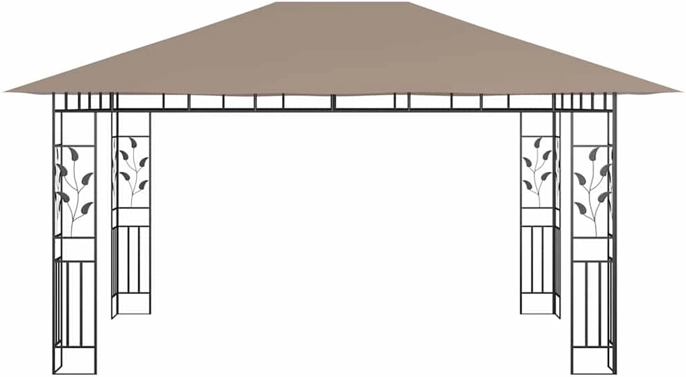 Pavėsinė su tinkleliu nuo uodų, taupe spalvos, 4x3x2,73m