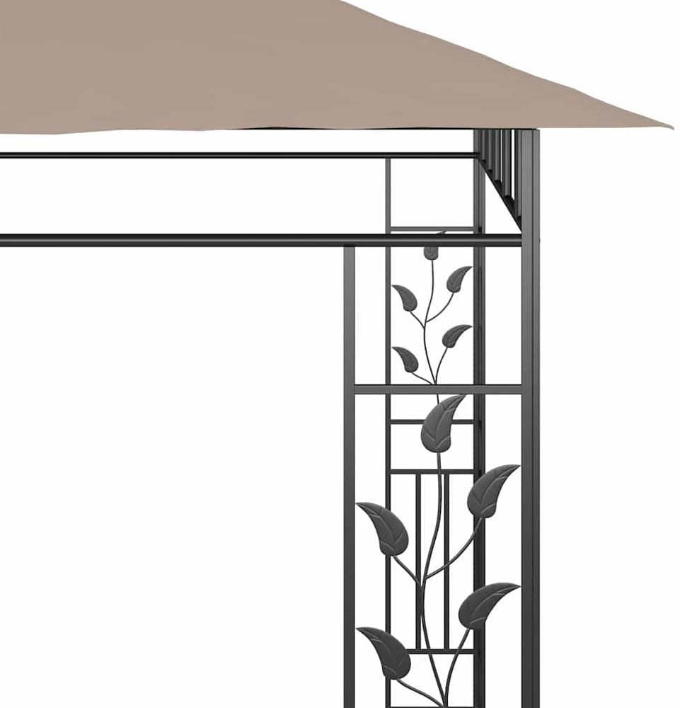 Pavėsinė su tinkleliu nuo uodų, taupe spalvos, 6x3x2,73m