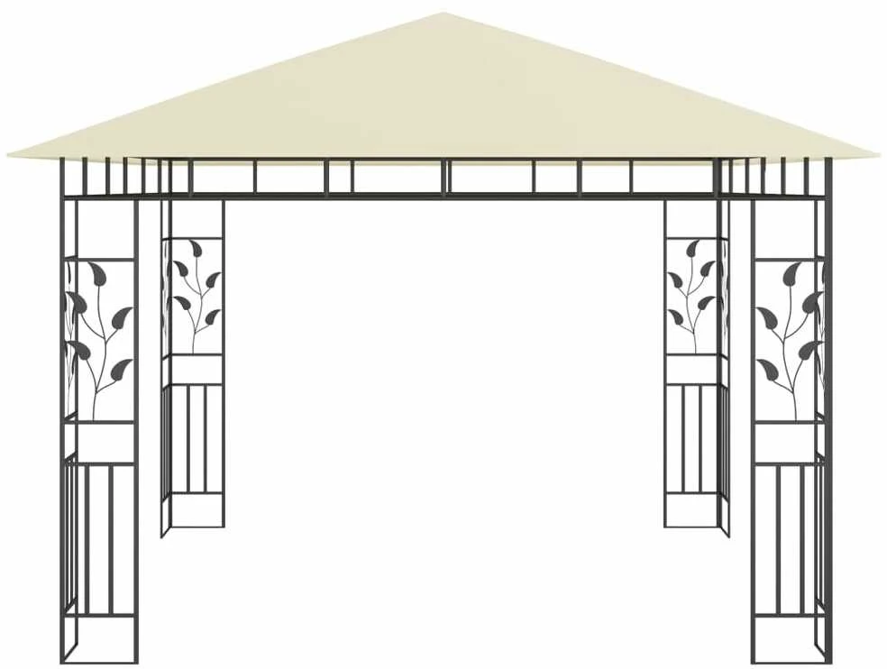 Pavėsinė su tinkleliu nuo vabzdžių ir lemputėmis LED, kreminė
