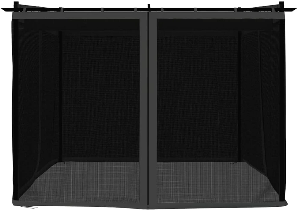 Pavėsinė su tinklinėmis sienelėmis, antracito, 3x3m, plienas