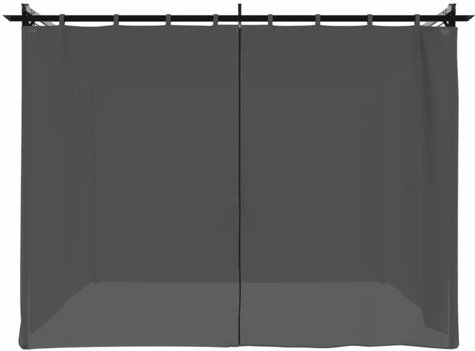 Pavėsinė su užuolaidomis, antracito, 3x3m, plienas