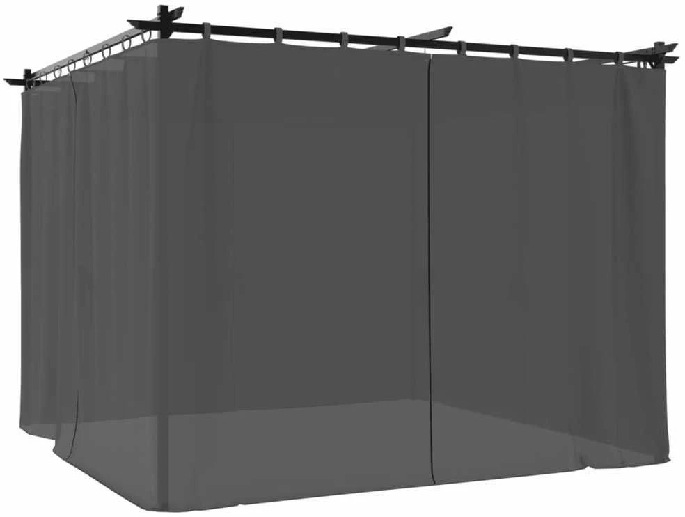 Pavėsinė su užuolaidomis, antracito, 3x3m, plienas