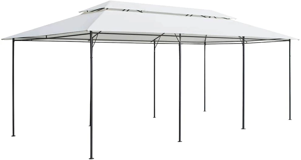 Pavėsinė su užuolaidomis, balta, 600x298x270cm, 180g/m²