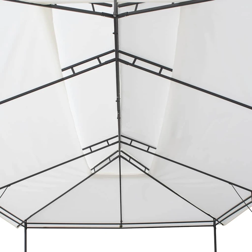 Pavėsinė su užuolaidomis, balta, 600x298x270cm, 180g/m²