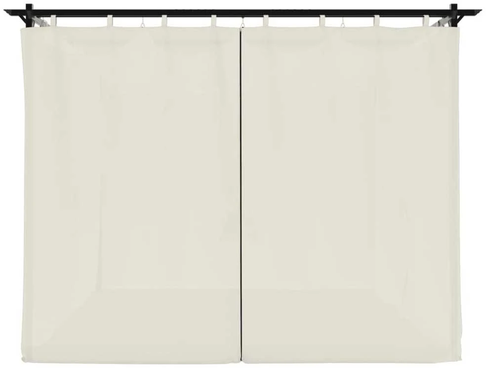 Pavėsinė su užuolaidomis, kreminės, 3x3m, plienas