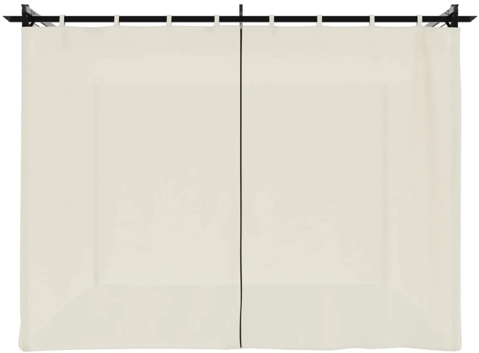 Pavėsinė su užuolaidomis, kreminės, 3x3m, plienas
