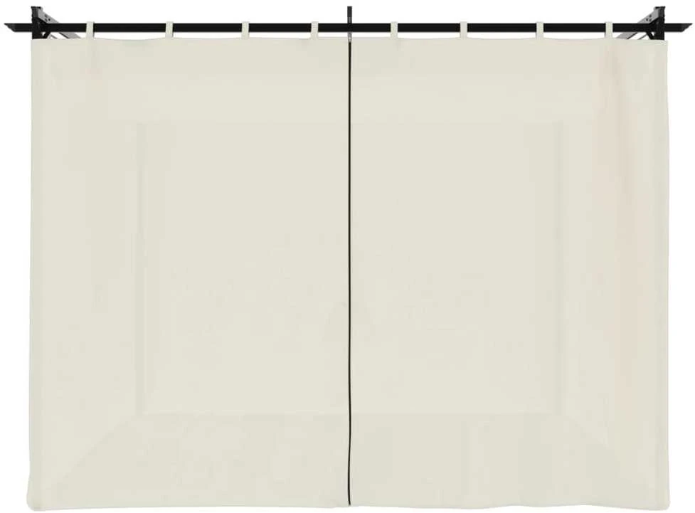 Pavėsinė su užuolaidomis, kreminės, 3x3m, plienas