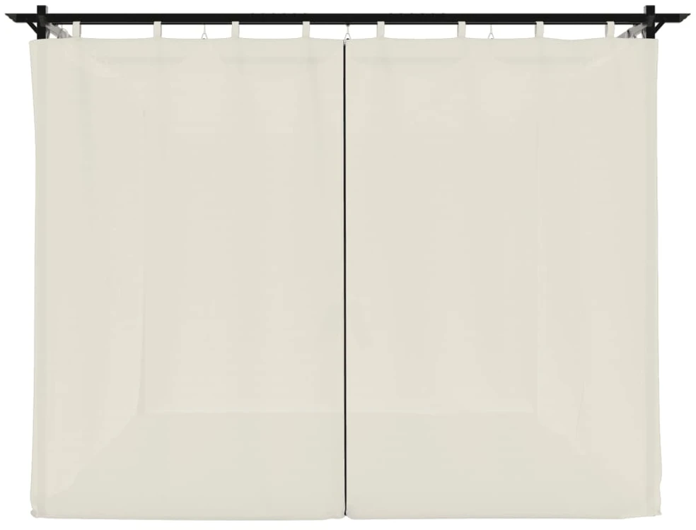 Pavėsinė su užuolaidomis, kreminės, 3x3m, plienas