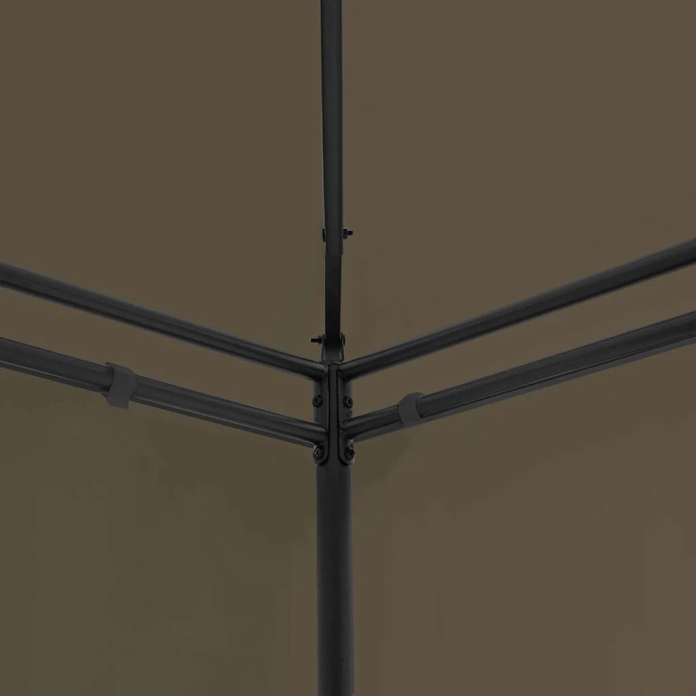 Pavėsinė su užuolaidomis, taupe, 600x298x270cm, 180g/m²