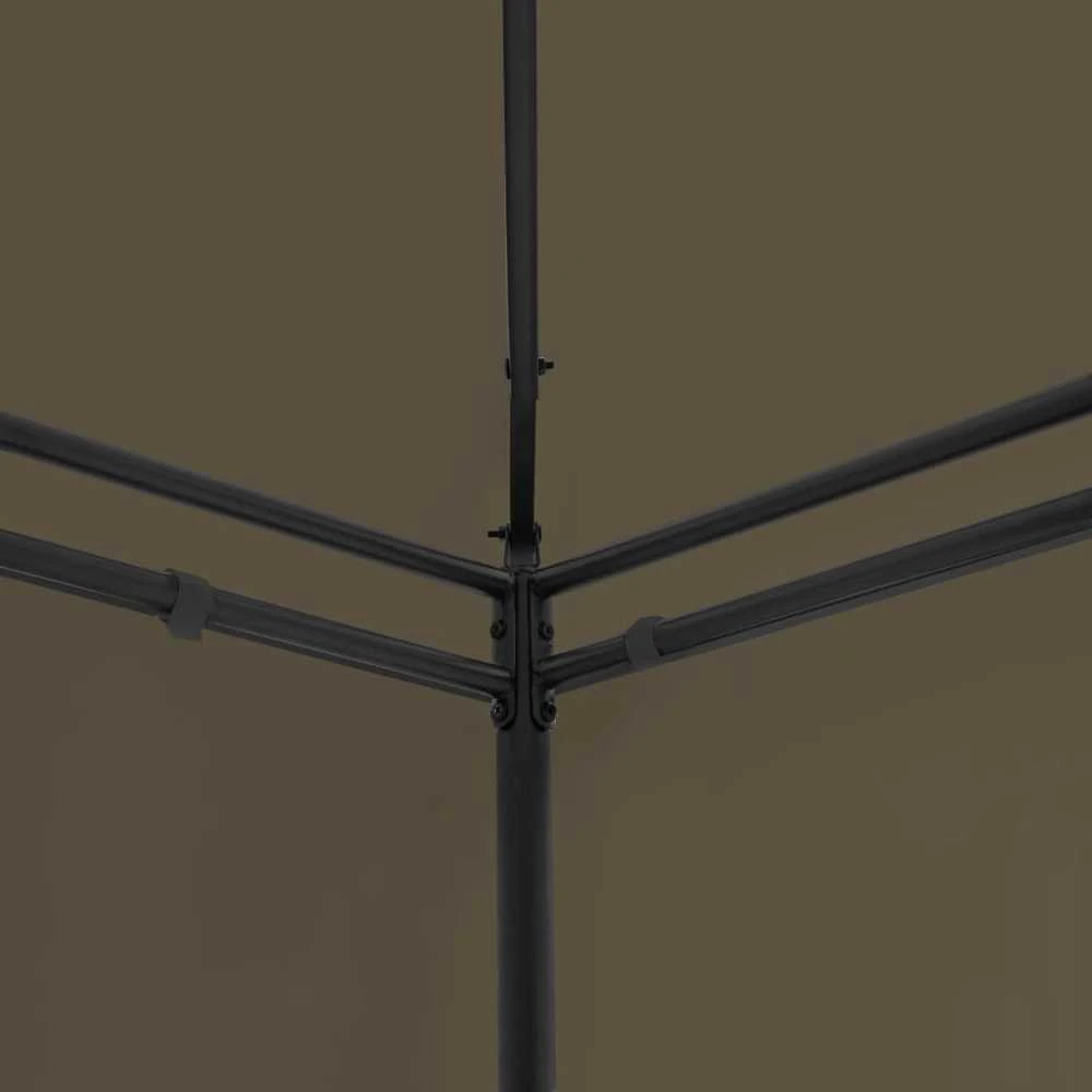 Pavėsinė su užuolaidomis, taupe, 600x298x270cm, 180g/m²