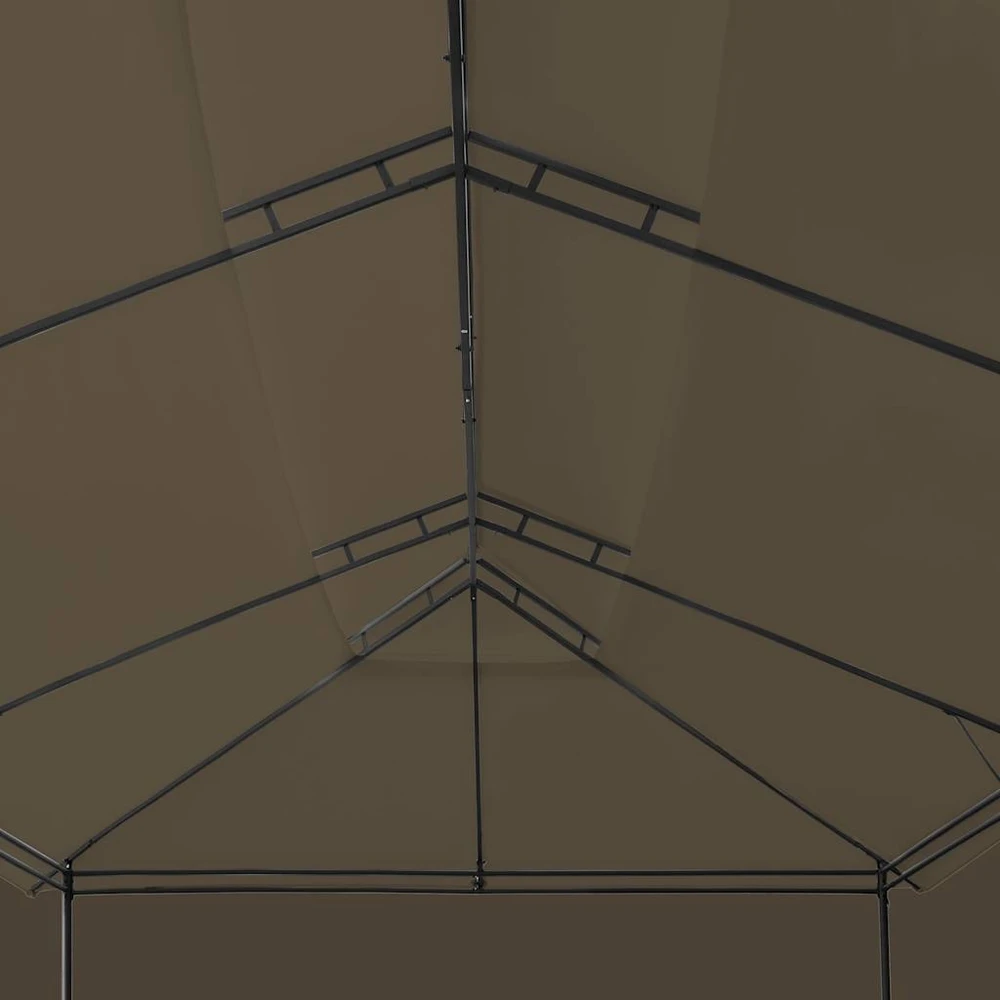 Pavėsinė su užuolaidomis, taupe, 600x298x270cm, 180g/m²