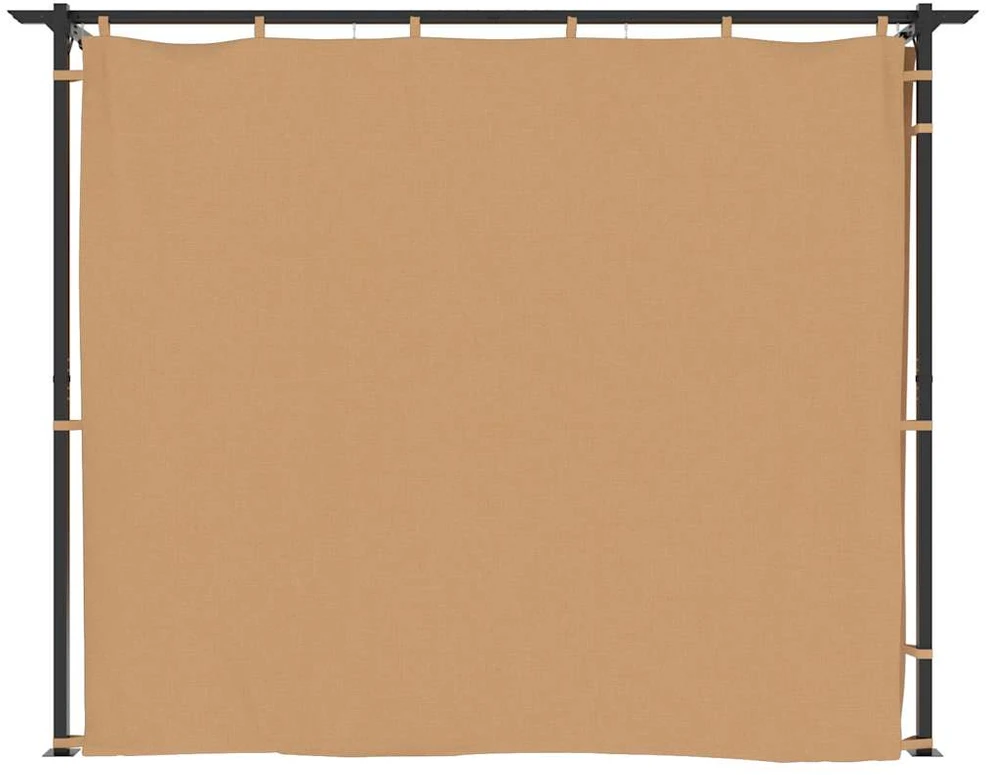 Pavėsinė su užuolaidomis, taupe spalvos, 3x3m, plienas