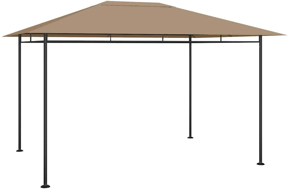 Pavėsinė, taupe spalvos, 384x281x270 cm, 180g/m²