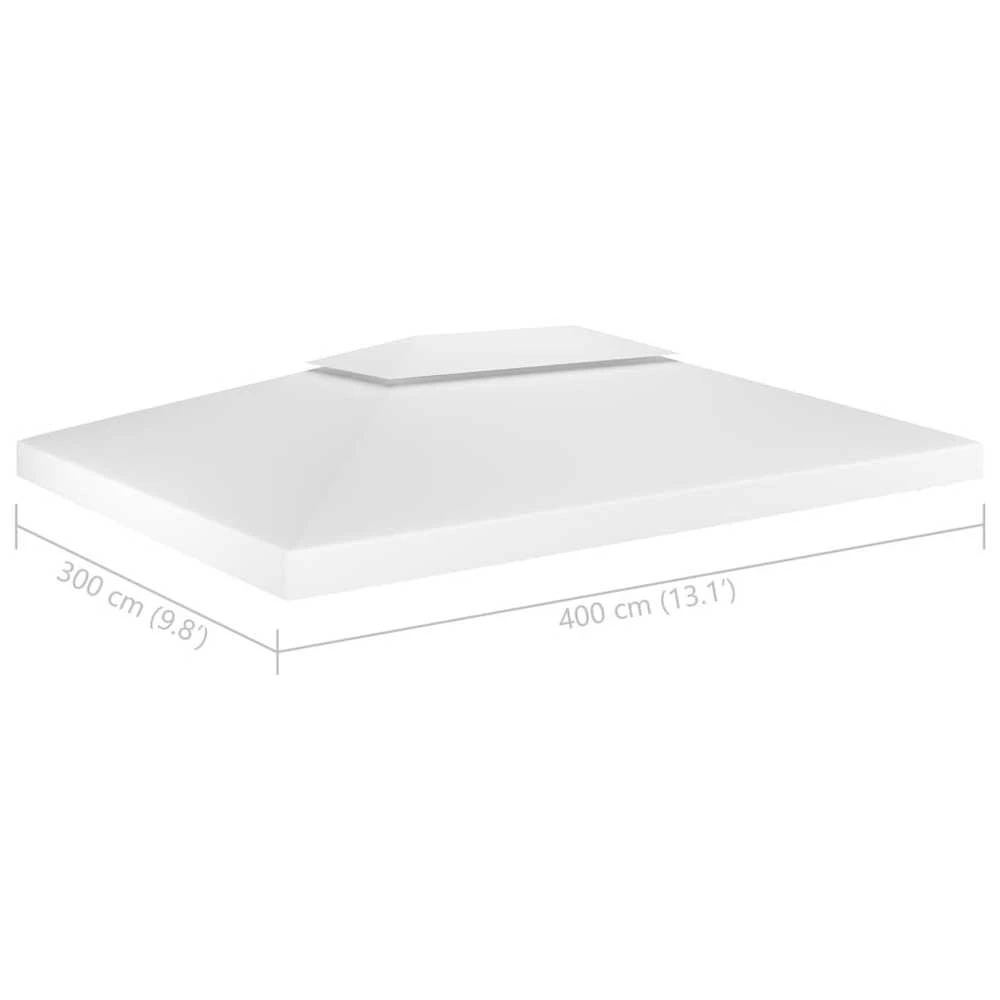 Pavėsinės uždangalas, 2 pakopų, baltas, 4x3m, 310 g/m²