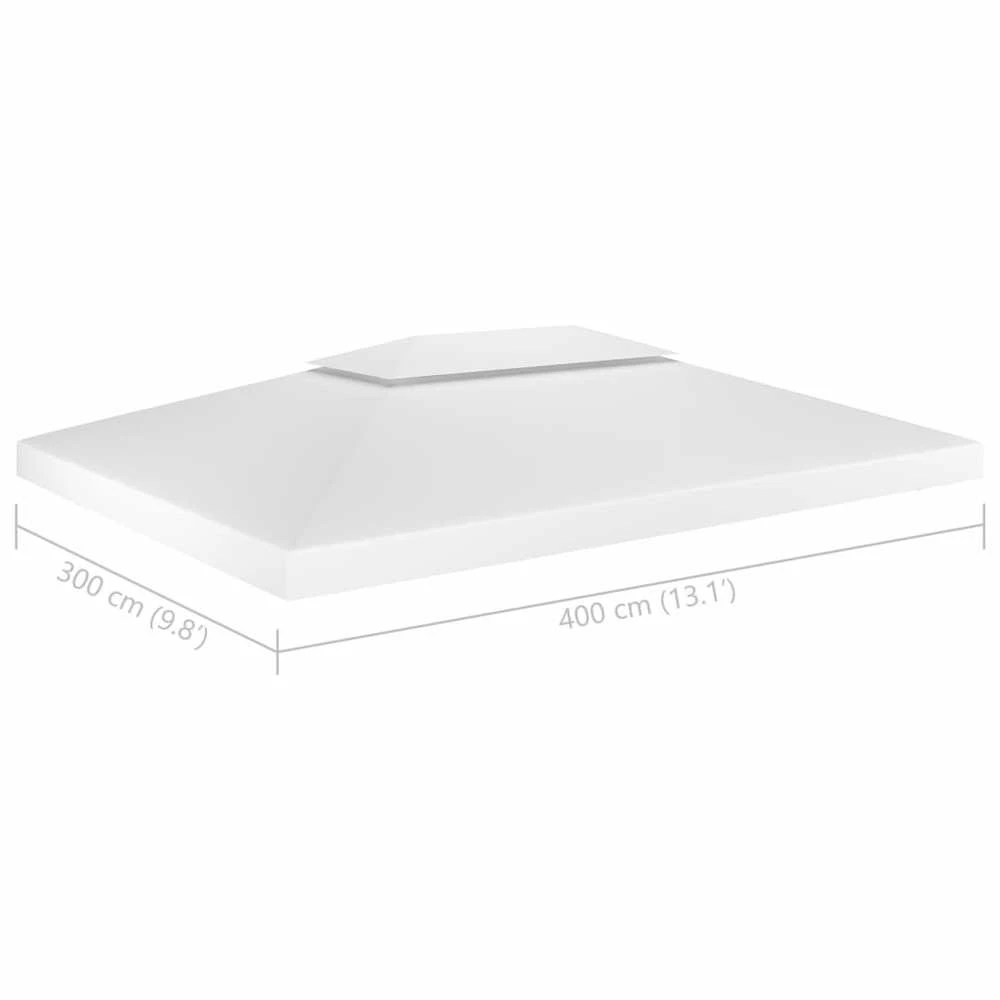 Pavėsinės uždangalas, 2 pakopų, baltas, 4x3m, 310 g/m²