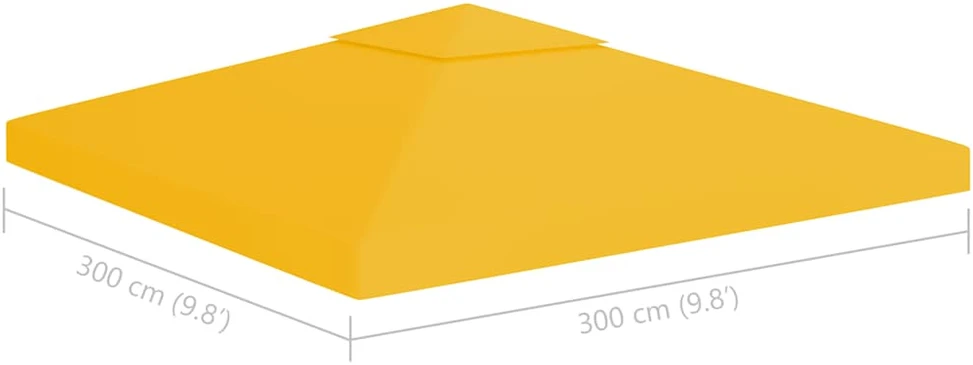 Pavėsinės uždangalas, 2 pakopų, geltonas, 3x3m, 310 g/m²