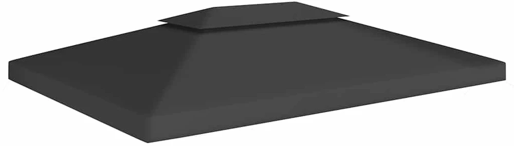 Pavėsinės uždangalas, 2 pakopų, juodas, 4x3m, 310 g/m²