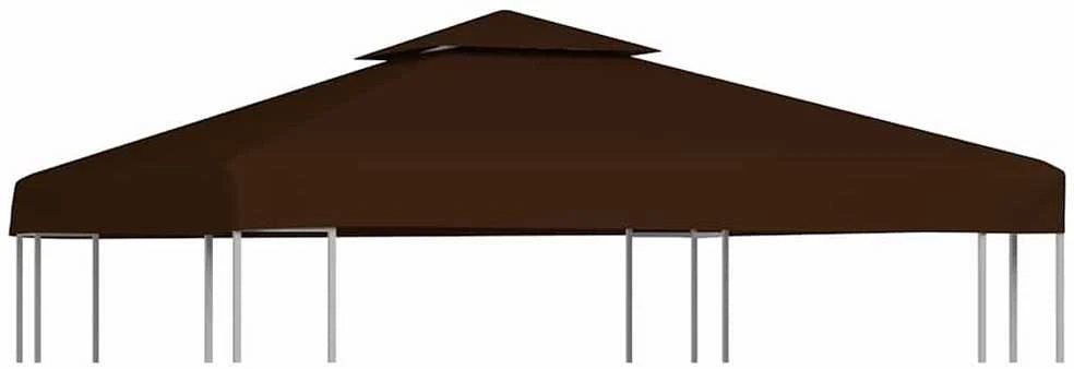 Pavėsinės uždangalas, 2 pakopų, rudas, 3x3m, 310 g/m²