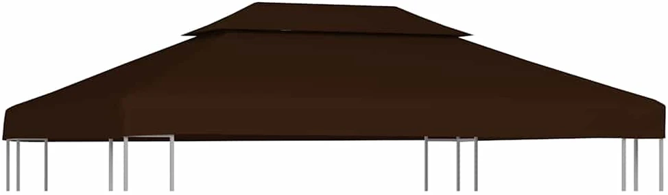 Pavėsinės uždangalas, 2 pakopų, rudas, 4x3m, 310 g/m²