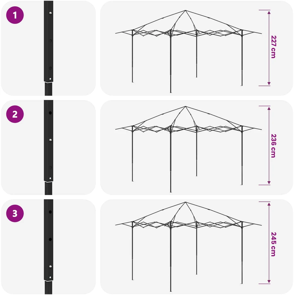 Paviljonas be šoninės sienos 2,6 x 2,6 m