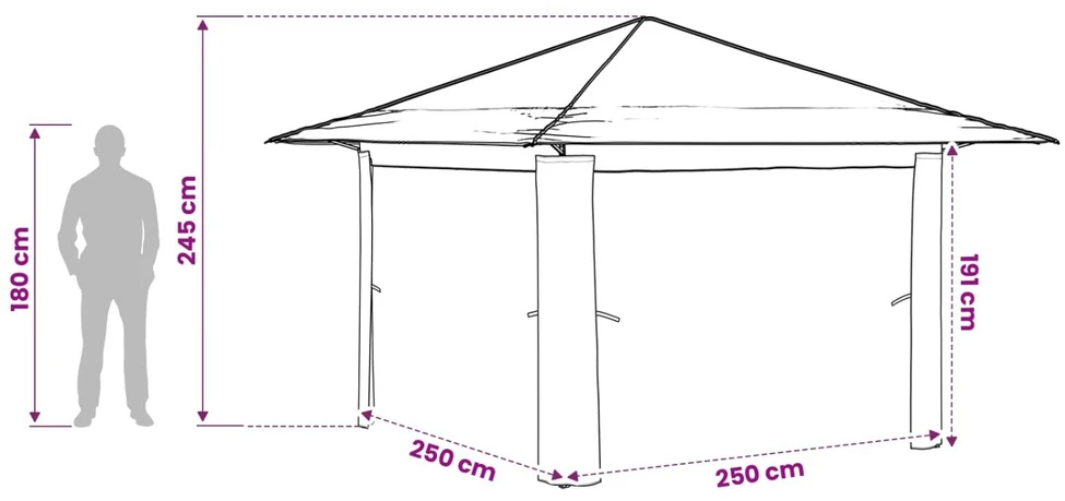 Paviljonas be šoninės sienos Kremas ir rudas