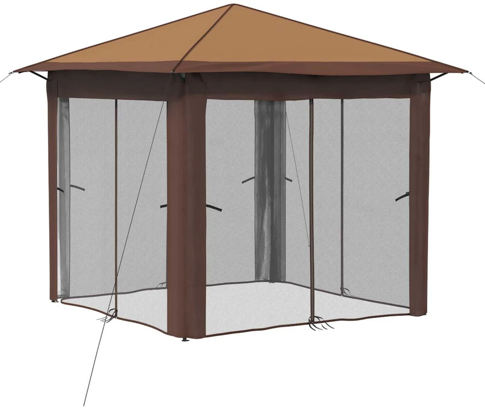 Paviljonas su 4 šoninėmis sienomis 2,6 x 2,6 m Bežinis ir Rudas