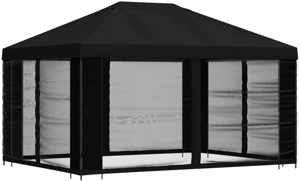 Paviljonas su šoninėmis sienelėmis 4 × 3 m Juoda