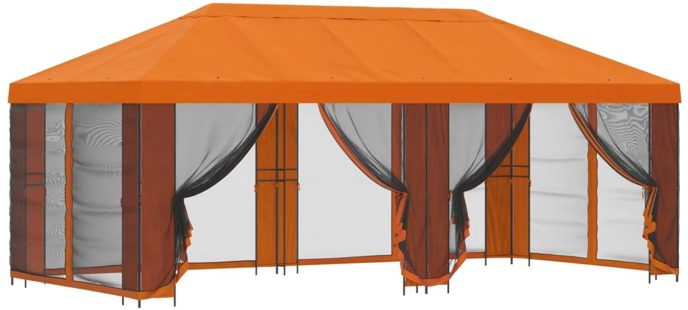Sodo pavėsinė su šoninėmis sienelėmis 6 x 3 m Oranžinė