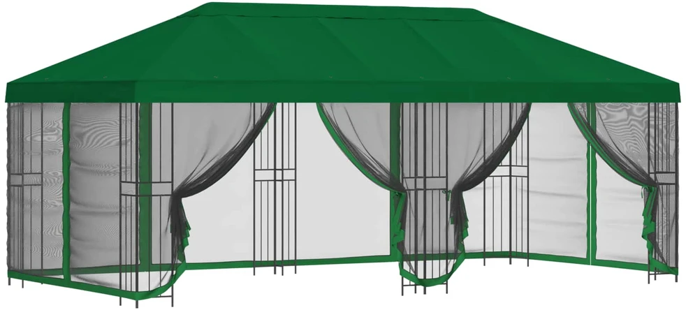 Paviljonas su šoninėmis sienelėmis 6 x 3 m Žalia