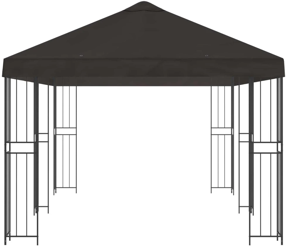 Sodo Paviljonas 6 x 3 m Antracito Poliesteris ir plienas