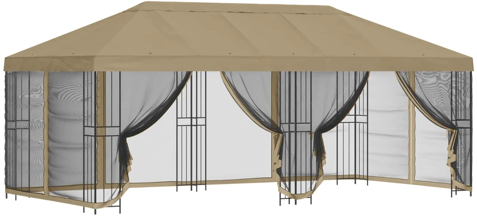 Paviljonas su šoninėmis sienelėmis 6 x 3 m Smėlio