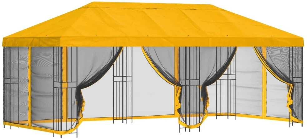 Paviljonas su šoninėmis sienelėmis 6 x 3 m Geltona