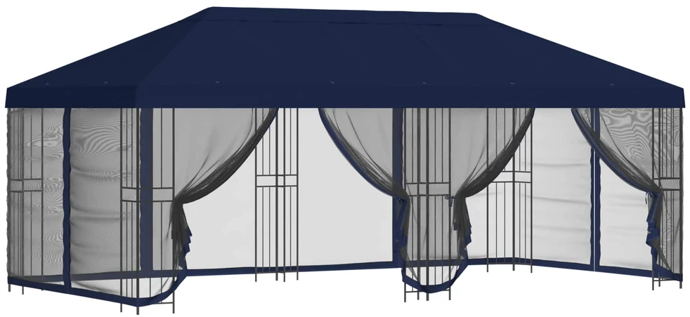 Paviljonas su šoninėmis sienelėmis 6 x 3 m Mėlyna