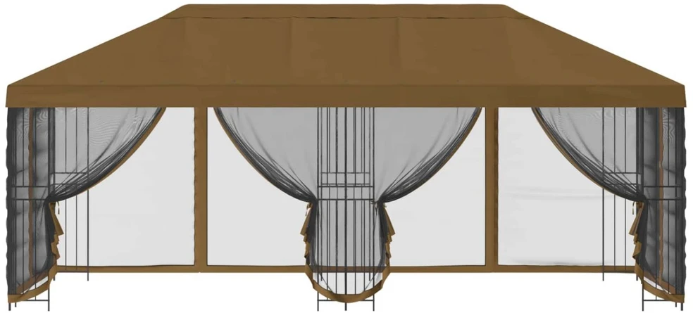 Paviljonas su šoninėmis sienelėmis 6 x 3 m Taupe
