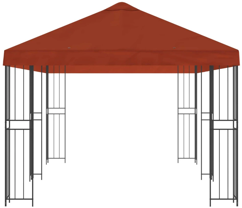 Sodo Paviljonas 6 x 3 m Terakotos Poliesteris ir plienas