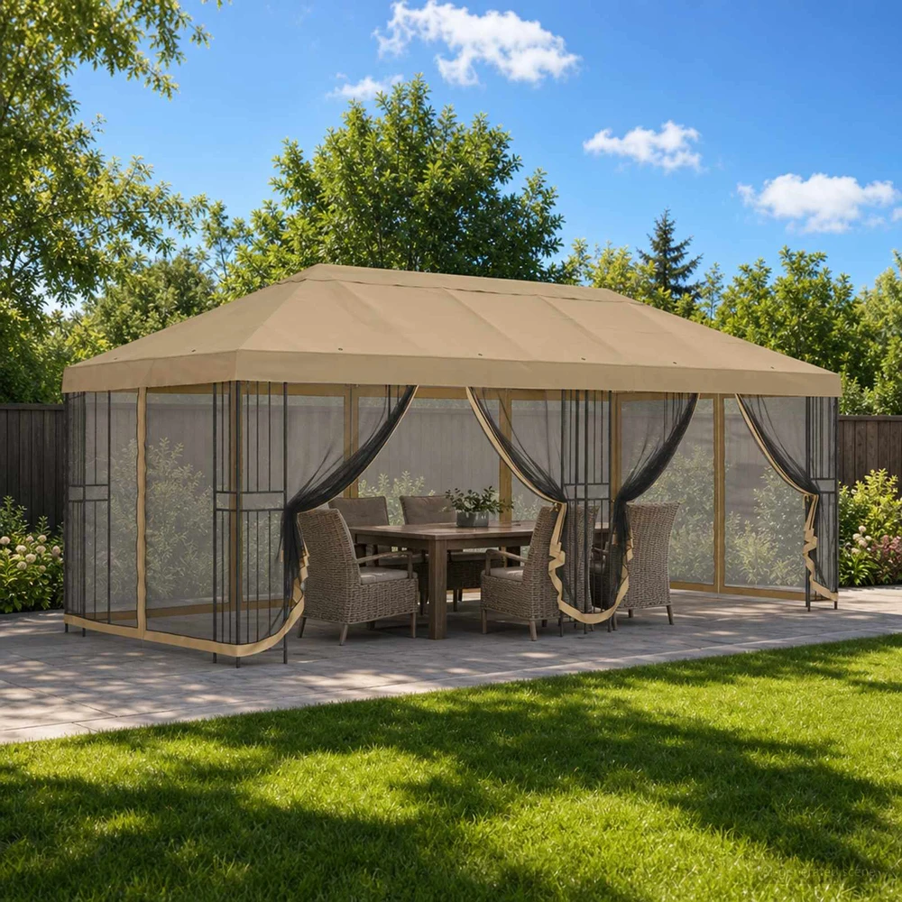 Paviljonas su šoninėmis sienelėmis 6 x 3 m Smėlio