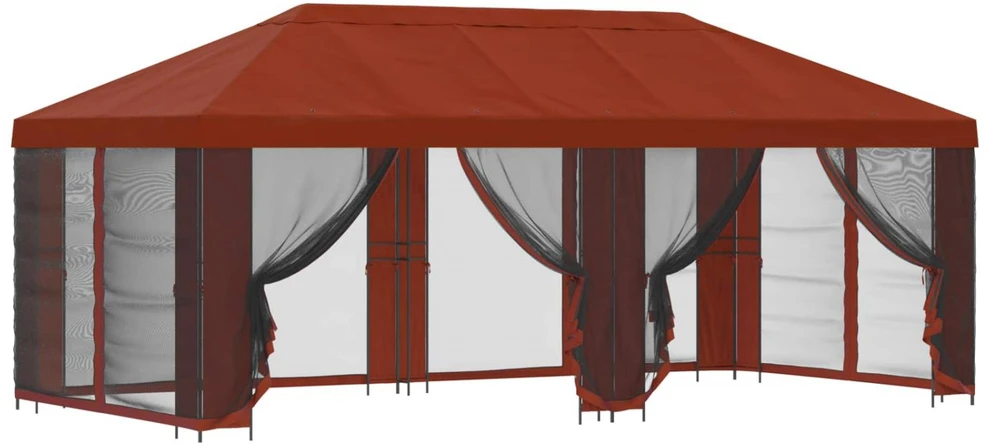 Sodo pavėsinė su šoninėmis sienelėmis 6 x 3 m Terakotos