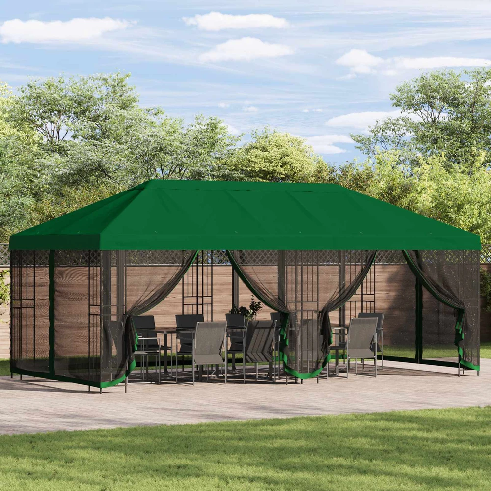 Paviljonas su šoninėmis sienelėmis 6 x 3 m Žalia