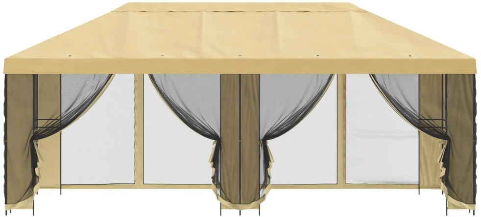Sodo pavėsinė su šoninėmis sienelėmis 6 x 3 m Kreminė