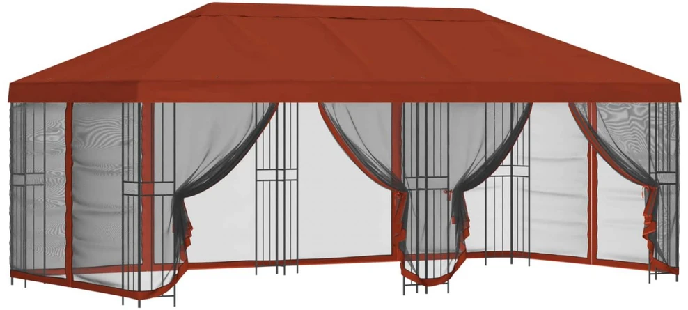 Paviljonas su šoninėmis sienelėmis 6 x 3 m Terakotos