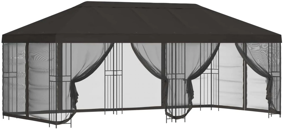 Paviljonas su šoninėmis sienelėmis 6 x 3 m Antracito