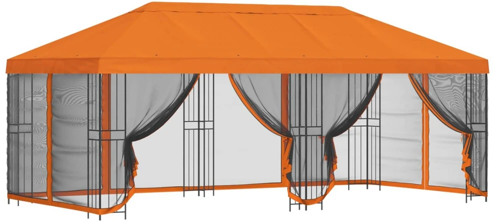 Paviljonas su šoninėmis sienelėmis 6 x 3 m Oranžinė