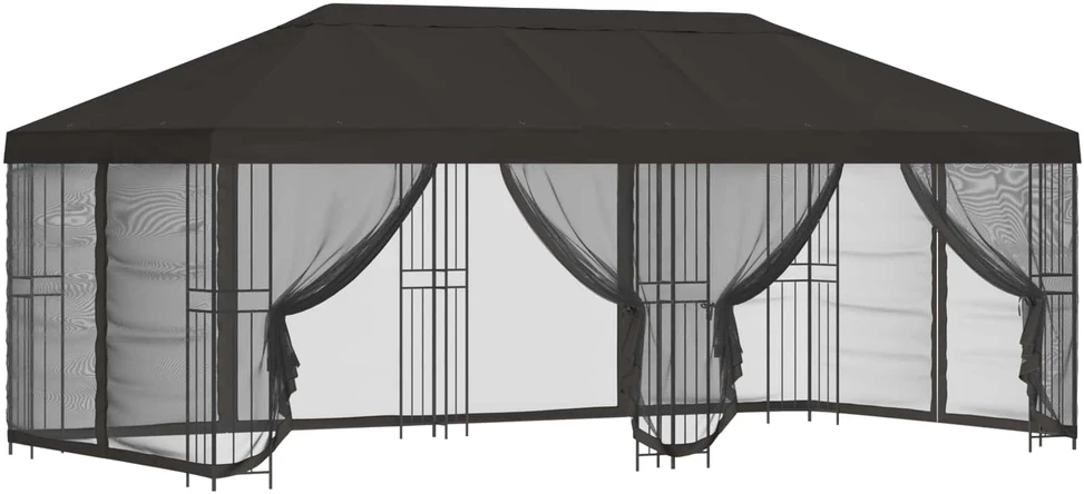 Paviljonas su šoninėmis sienelėmis 6 x 3 m Antracito