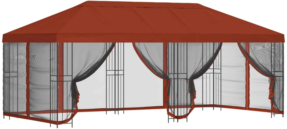 Paviljonas su šoninėmis sienelėmis 6 x 3 m Terakotos