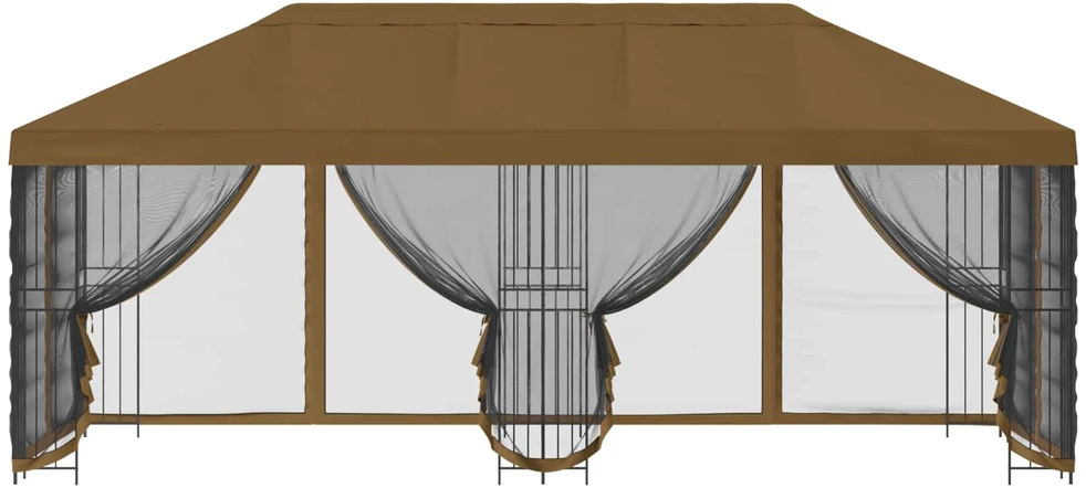 Paviljonas su šoninėmis sienelėmis 6 x 3 m Taupe