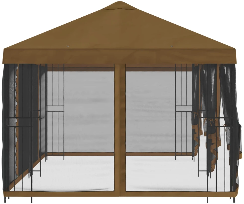 Paviljonas su šoninėmis sienelėmis 6 x 3 m Taupe
